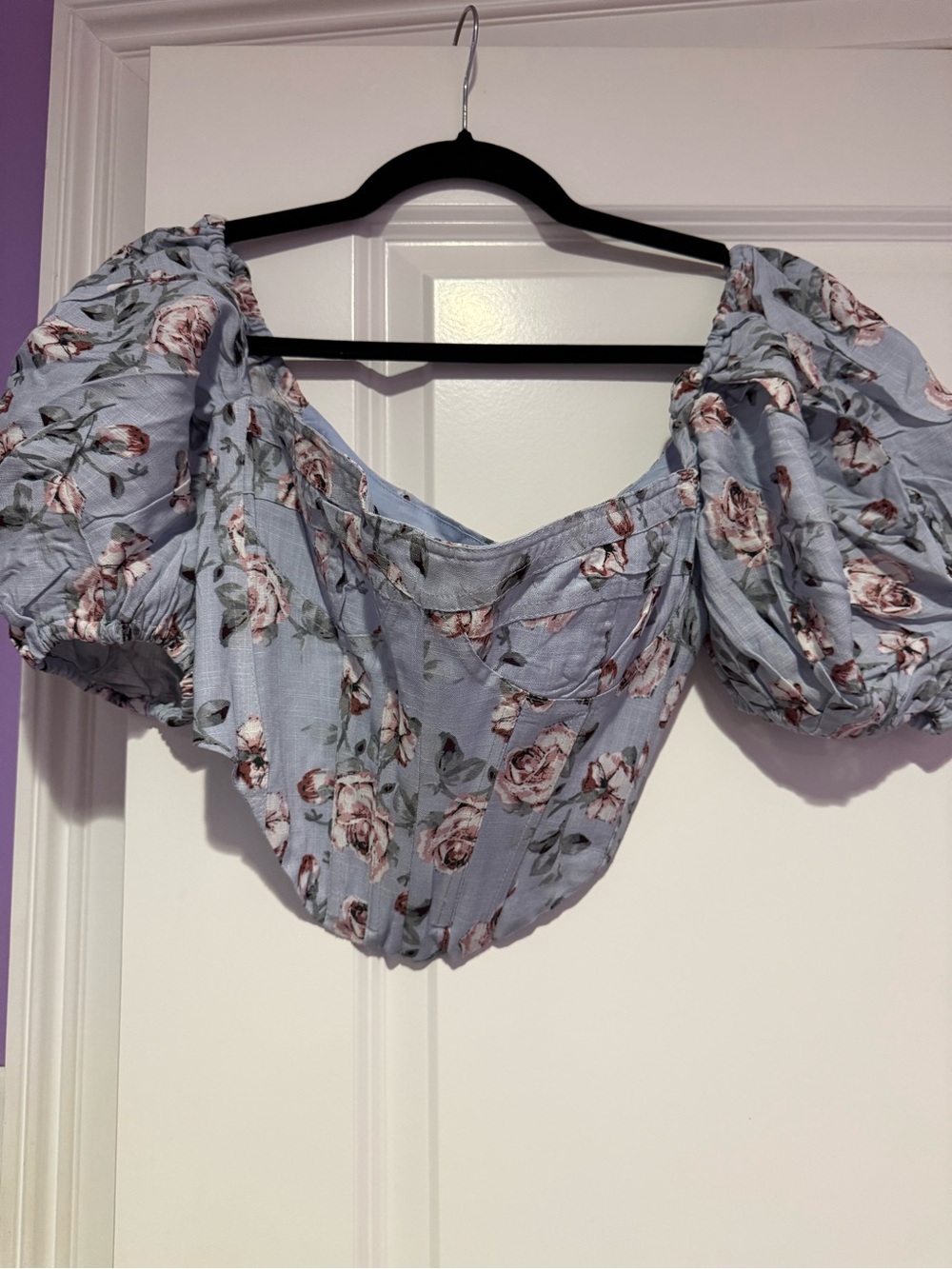 Bardot floral crop top